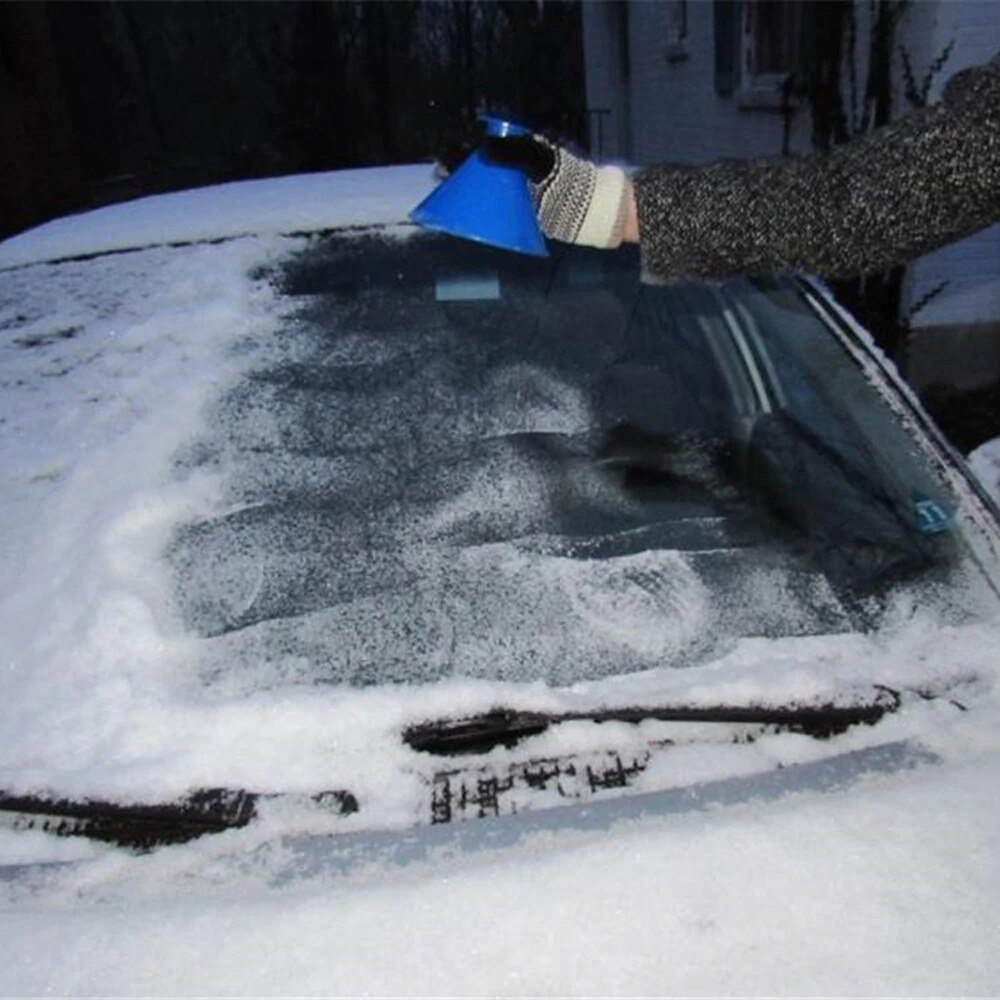 Grattoir à glace rond, pour vitre de voiture, pare-brise magique, pare-brise, entonnoir, dissolvant, déodorant, cône