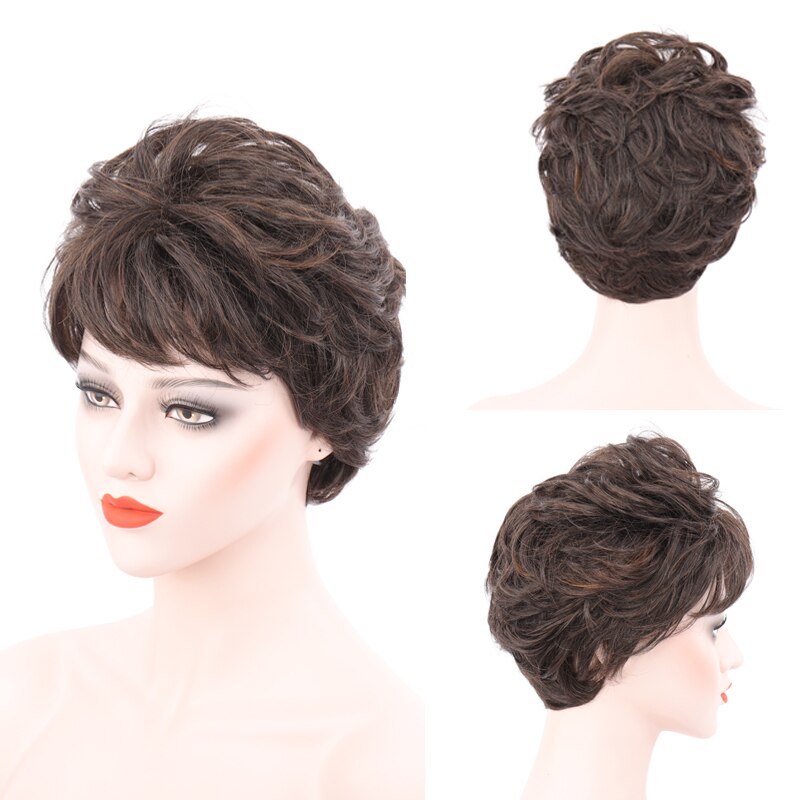 DANBO golden brown mixed color wig African black women short bob wig daily wear