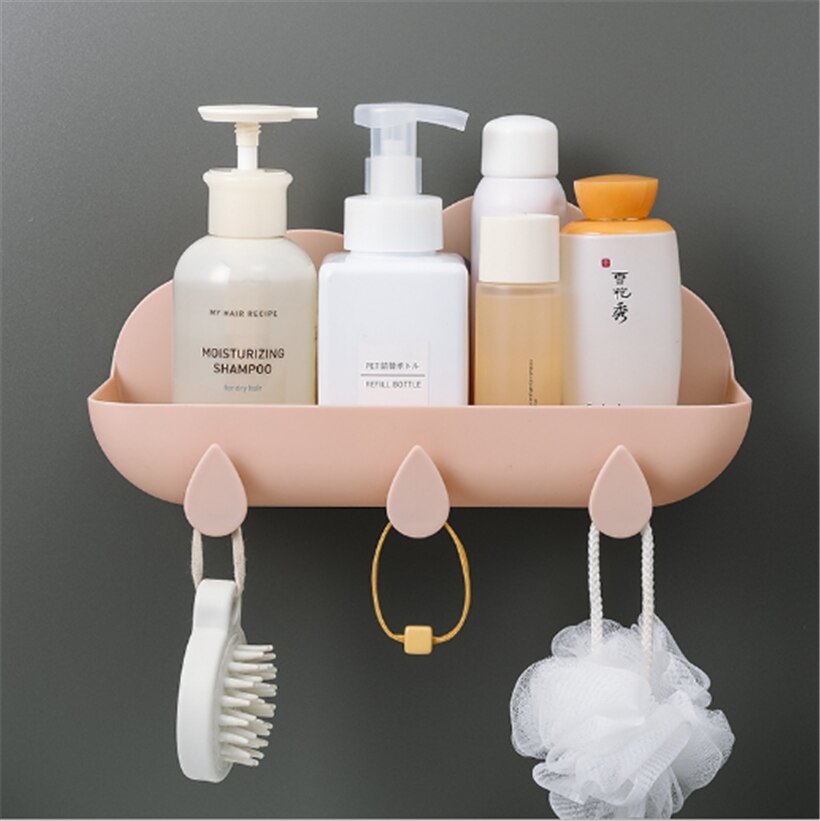 Trois crochets muraux en forme de nuage, DIY, cintre en plastique, crochets adhésifs pour suspendre des vêtements, porte-serviettes, décoration murale: Rouge