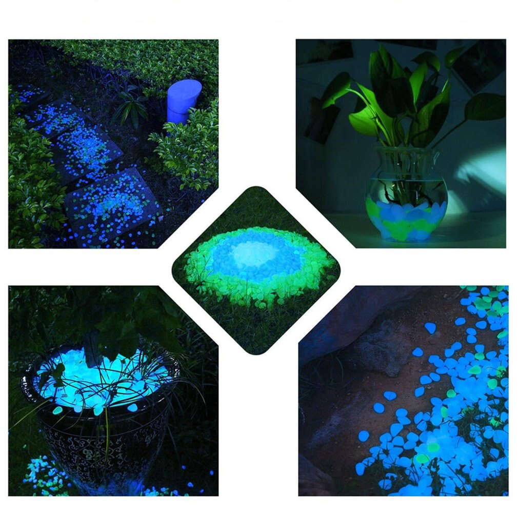 60pcs Glow in the Dark Garden Pebbles Glow Stones Rocks for Walkways Garden Path Patio Lawn Garden Yard Decor Luminous stones