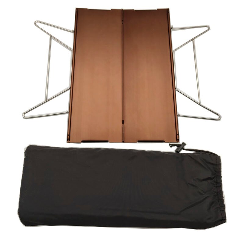 2 stk ultralet kompakt mini strand picnic folde aluminiumslegering bord med bærepose