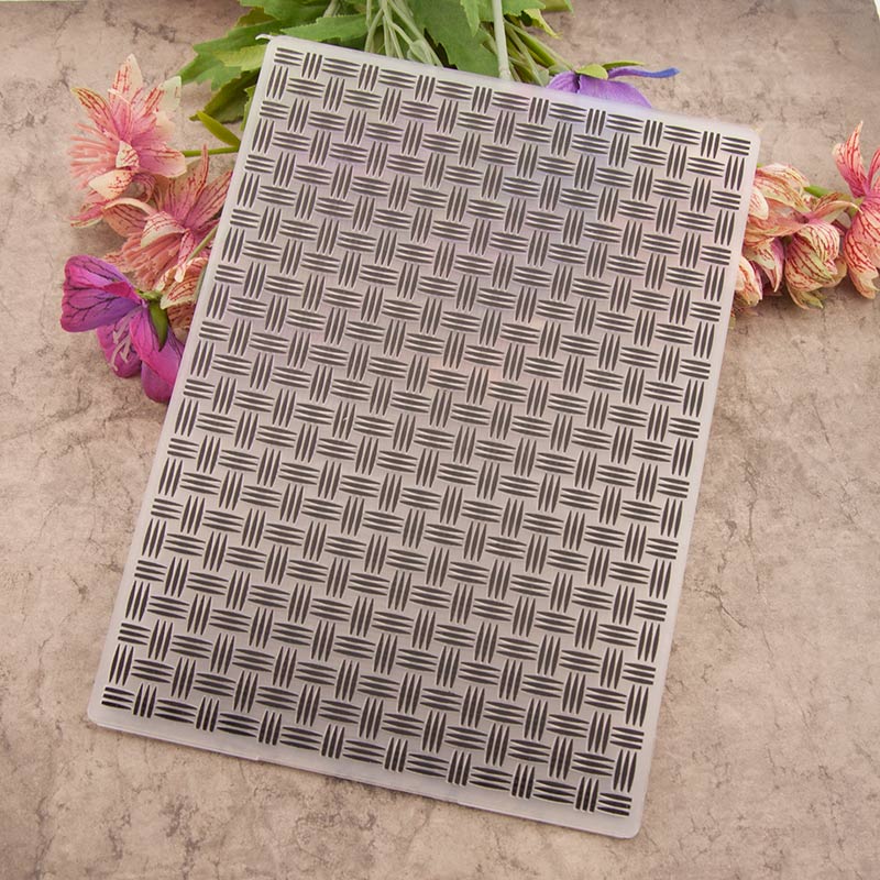 12.7x17.8cm Line Texture Square Embossing folders Plastic Embossing Folder For Scrapbooking DIY Photo Album Card Template