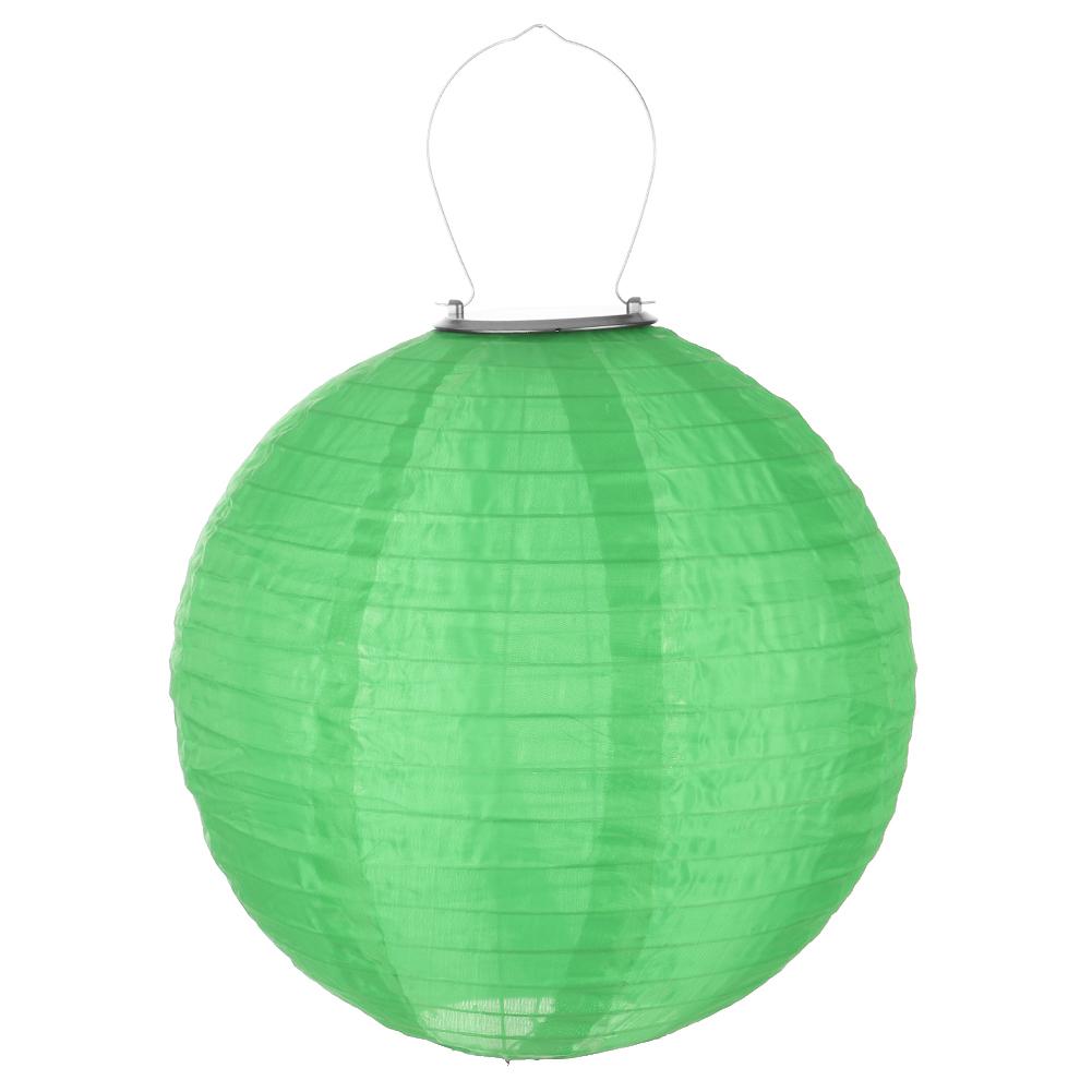 Farolillo chino redondo de papel Led, luces de bola, lampiones para , boda, cumpleaños, bricolaje, lámpara colgante Solar,: GREEN