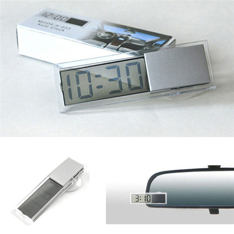 Auto Uhr Mit Temperaturanzeige - LCD Digitaluhr Mit Saugnapf 7,5x3,5x2 Cm