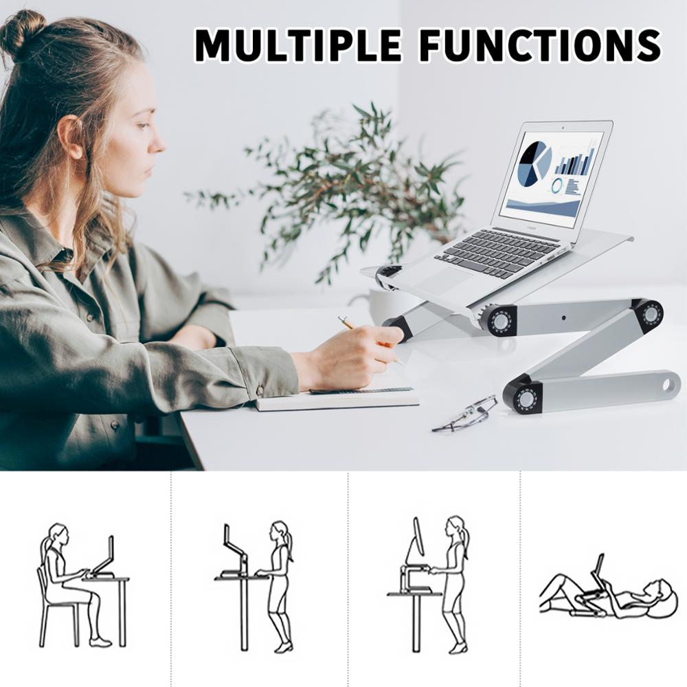Magisk bærbar skrivebord med musemåtte opgradering ergonomisk bærbar sengebakke pc bordstativ notebook sofa bordstativ med køleventilator