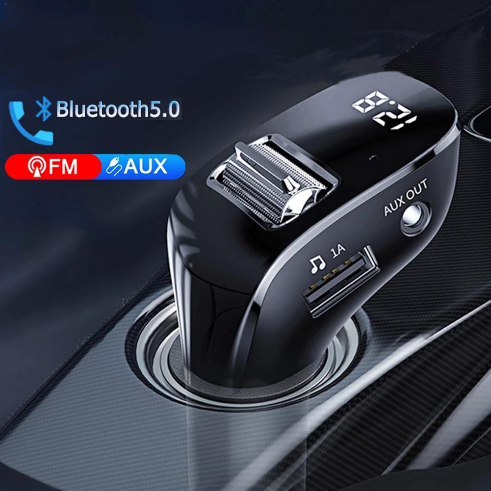 Auto Fm-zender Bluetooth 5.0 Aux Handsfree Draadloze Carkit Dual Usb Car Charger Auto Radio Fm Modulator MP3 Speler