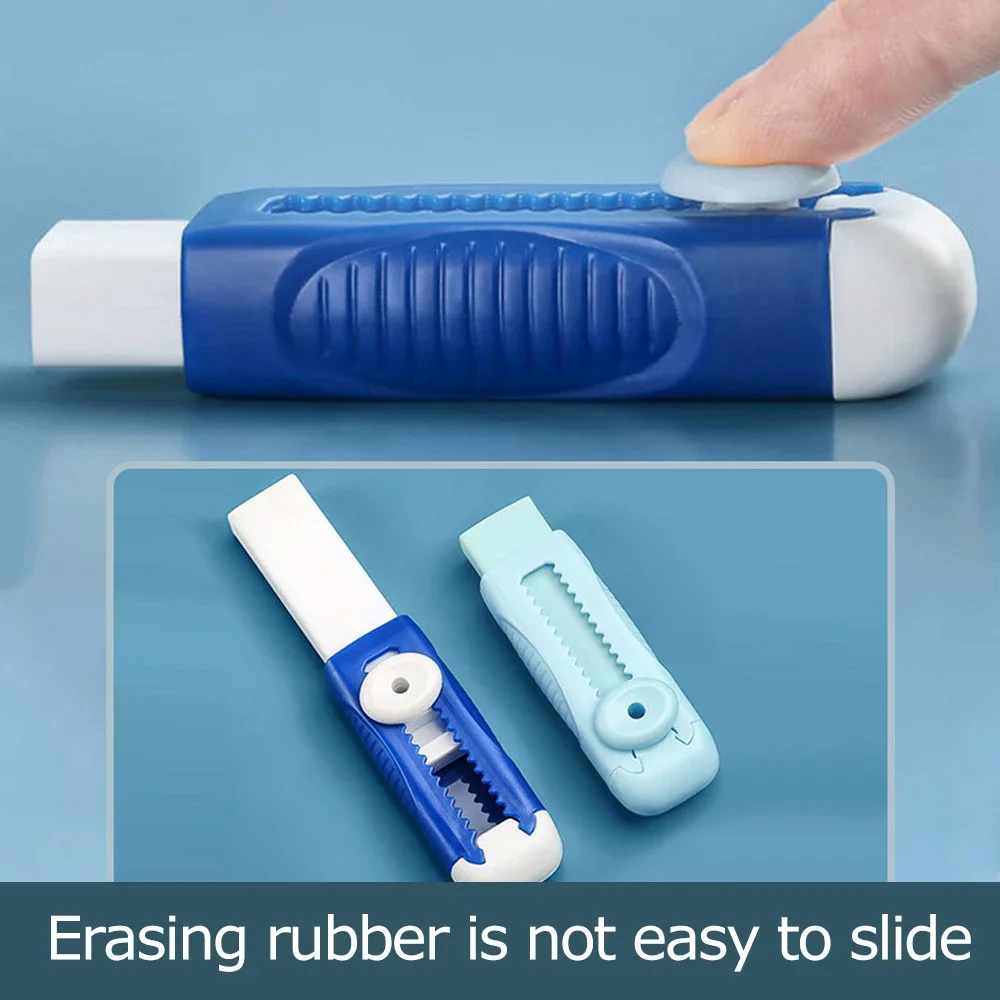 Pencil Eraser Useful Labor-saving Push Pull Rubber Wiping Stationery for Kids Students Drawing Writing School Supplies