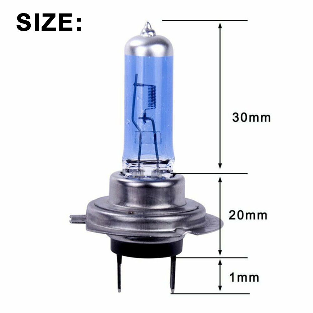 2 stk hvid 12v h7 100w 8500k xenon lampe super lyse halogen bil forlygte pærer energibesparende