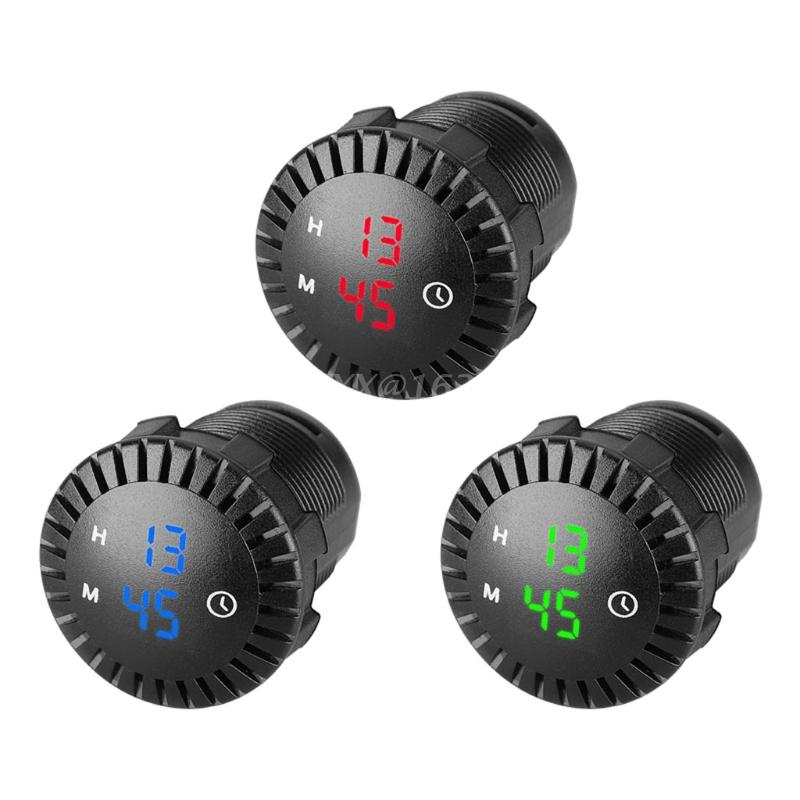 Reloj Digital táctil para coche, dispositivo electrónico con pantalla LED, resistente al agua, 12V/24V, para barco y motocicleta
