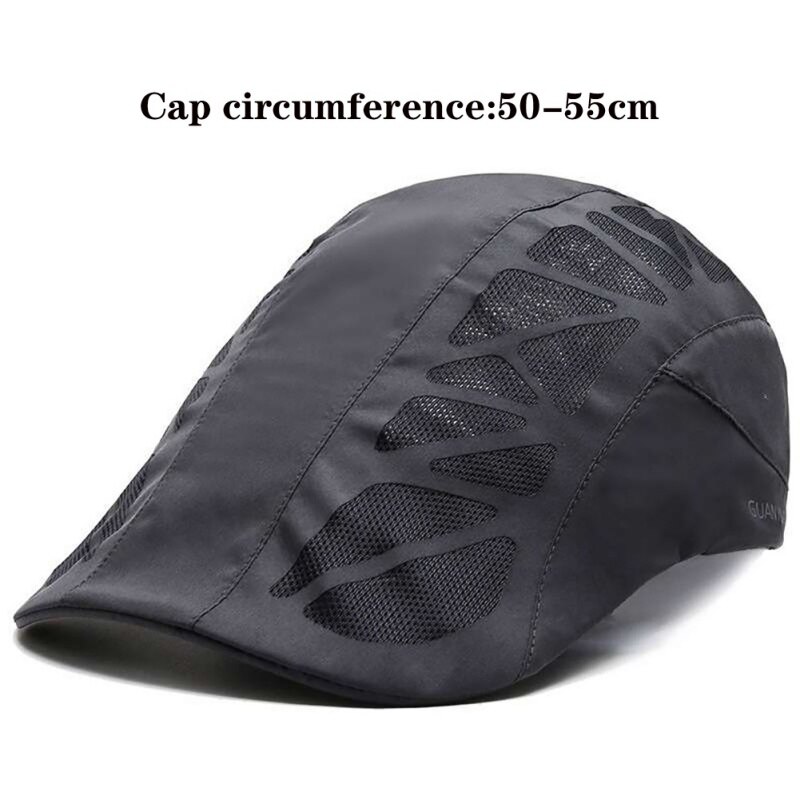 Men's Hat Berets Cap Golf Driving Sun Cap Cotton Mesh Berets Caps for Men Casual Peaked Hat: for Kid dark grey