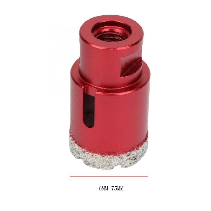6-75mm M14 Vacuum Brazed Drill Bit High Hardness Hole Saw Cutter for Marble Tile Red
