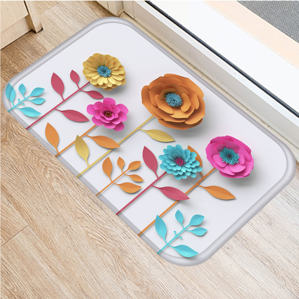 INS flower-paillasson antidérapant | Fleurs, sous vide, tapis de sol de cuisine, sol de bain, tapis d'entrée à la maison, tapis de prière pour enfants 40x60cm DD0026: 4