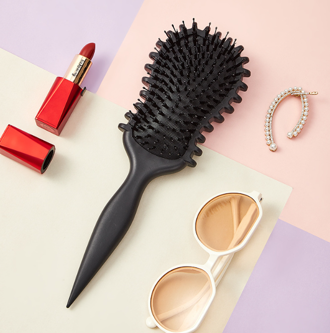 1 Uds. Cepillo de estilismo de definición de cabello rizado, cepillo de pelo para eliminación de arrugas, peine de pelo rizado húmedo enredado, herramienta de estilismo para cabello rizado: Gris