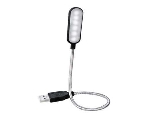 Portable USB LED lampes de bureau 360 degrés DC 5 V Flexible réglable lampe de Table 6 LED s lecture livre lumières veilleuse pour ordinateur Portable PC: Black Body Shell