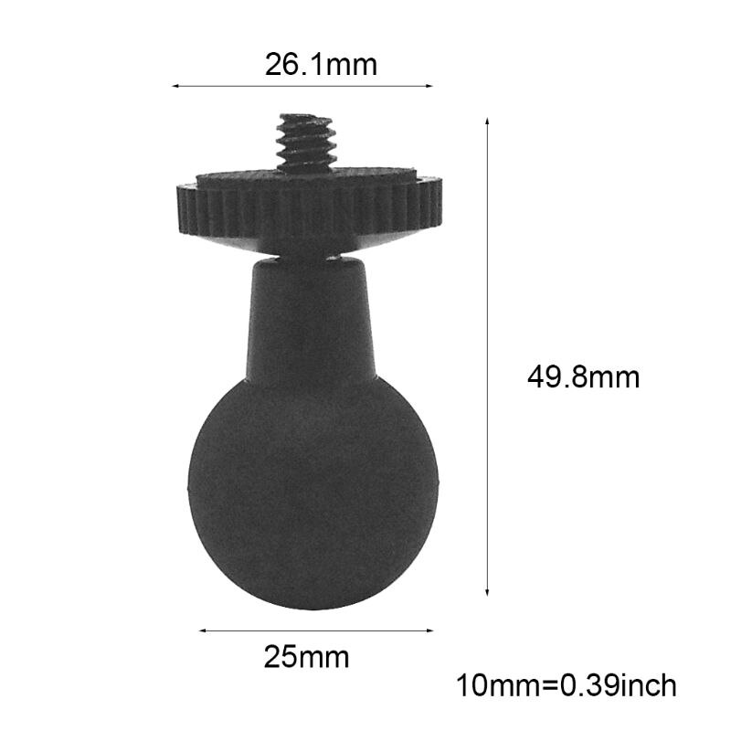 Montaje de cabeza de bola de goma a adaptador de tornillo 1/4 adaptador de trípode para montaje de Ram Gopro Cámara de Acción GPS soporte de bola Accesorios