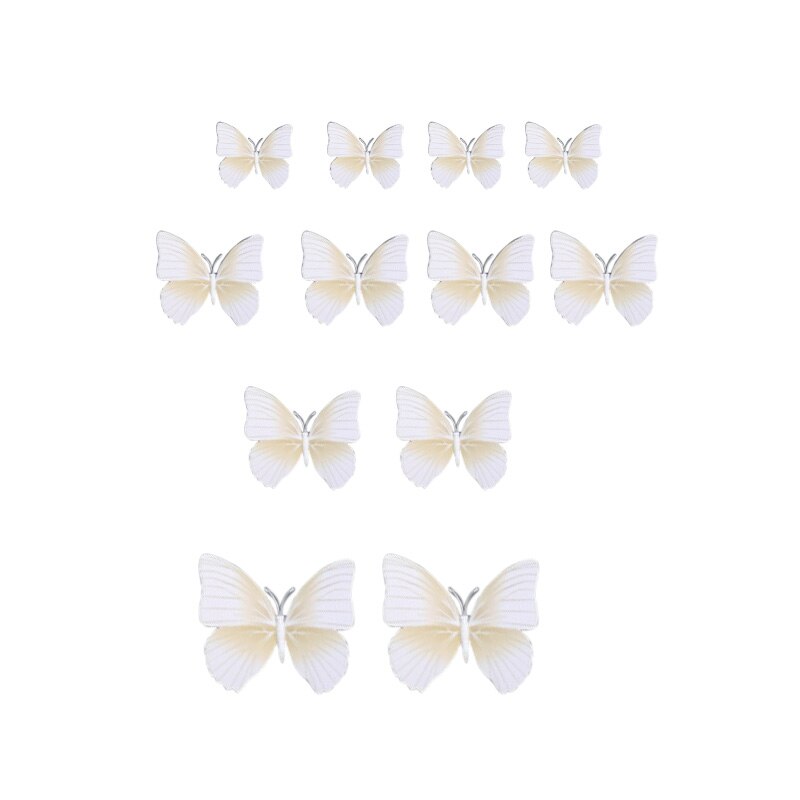 12 sztuk/zestaw motyl naklejki ścienne naklejki motyle pcv 3d Butterfli naklejki ścienne na pokój dziecięcy DIY samoprzylepne lodówka dekoracje: biały Butterflies