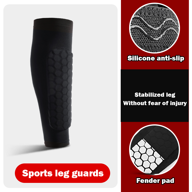 Manchons de jambe protège-tibia antichoc nid d'abeille Nylon Support chaussette protège-tibia équipement de football boucliers de football Legging de sport