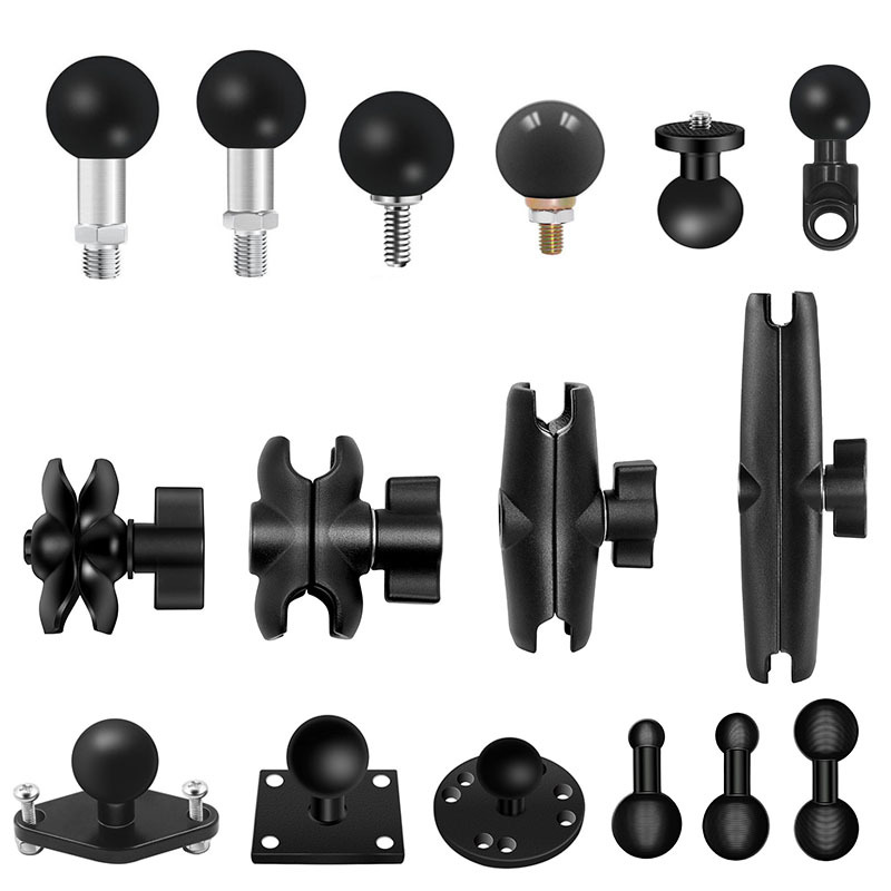 Bola de 1 pulgadas para reposacabezas de coche, soporte para GPS con cabeza de bola, Base de 10mm para motocicleta GoPro Yi Insta360, accesorios para teléfono con cámara
