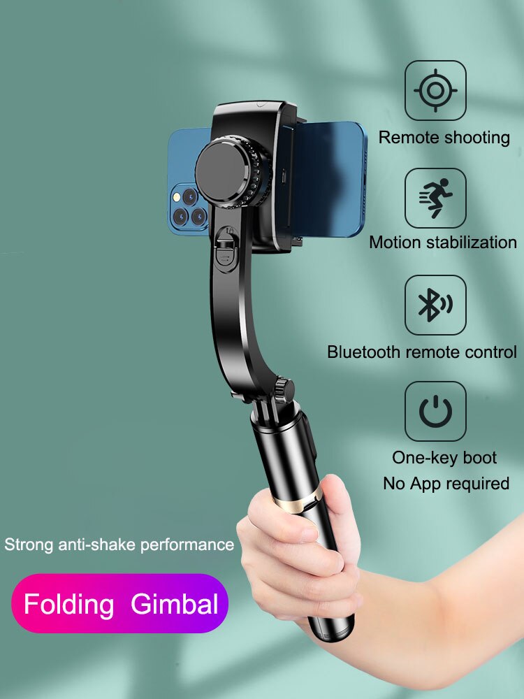 Handheld Gimbal Smartphone Bluetooth Handheld Stabilisator Met Statief Selfie Stok Vouwen Gimbal Voor Smartphone Xiaomi Iphone