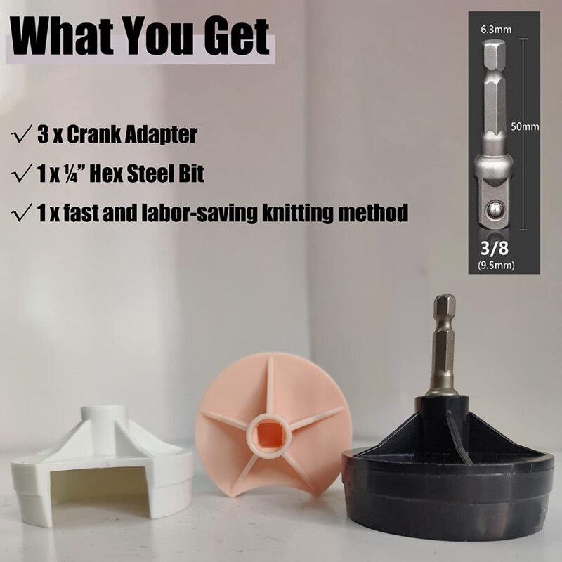 Knitting Machine Drill Attachment for Sentro Knitting Machine Adapter 3 Quick Knit for Sentro 22 Sentro 40 Sentro 48