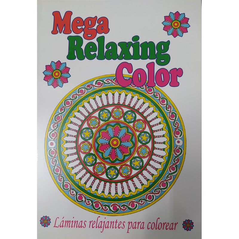 2 Libros Mandalas laminas relajantes para colorear Mega Relaxing Color pasatiempos desestresante calma dibuja