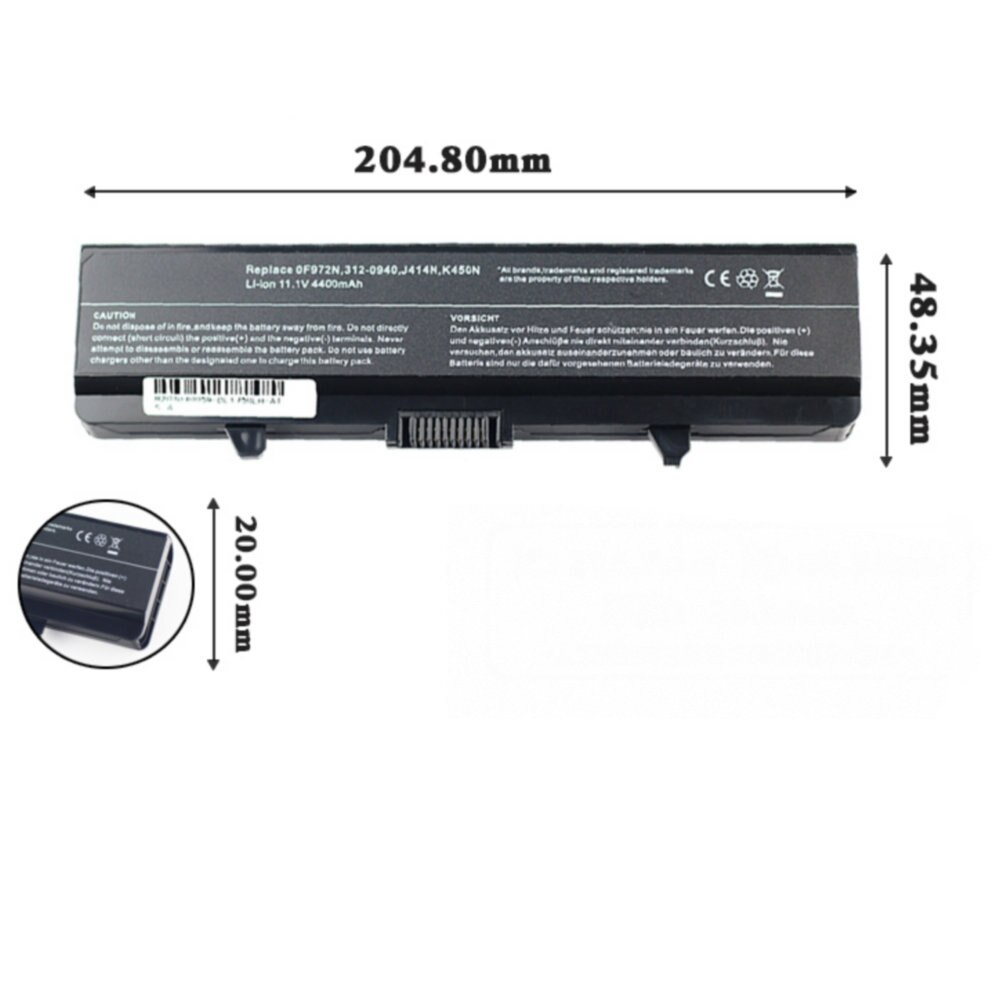 Bærbar batteri  dl1525lh for dell inspiron 1545 1525 1526 1546 x284g 1440 ru573 wp193 wk381 wk380 xr697 xr694 vostro 500 v500
