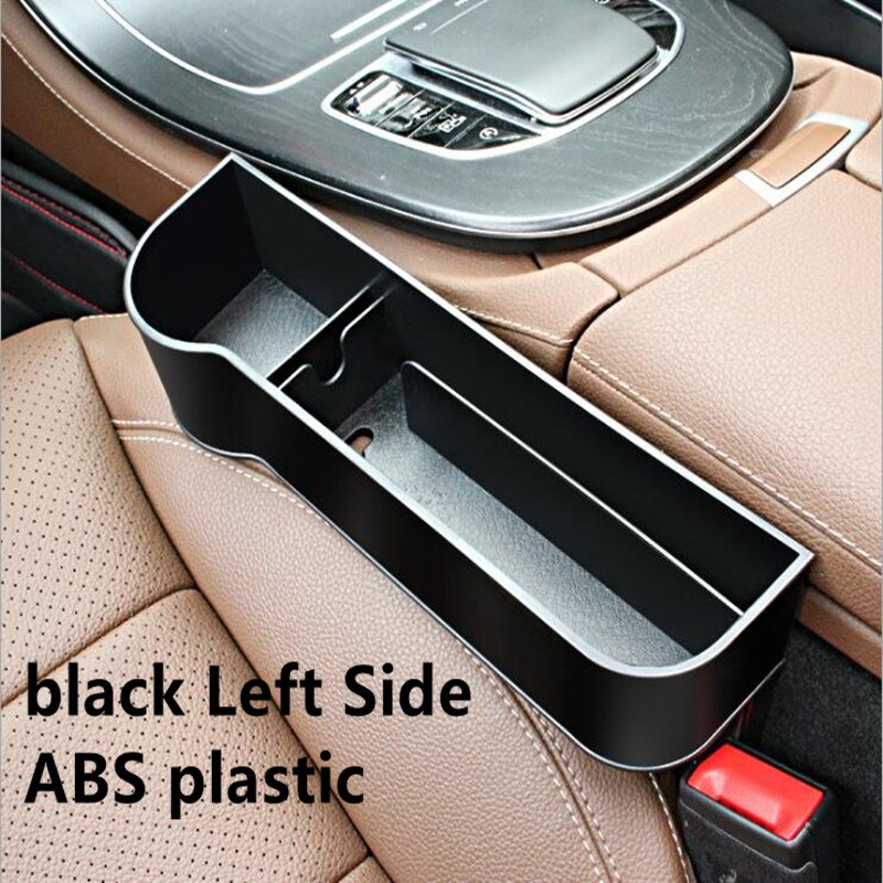 Autostoel Opbergdoos Pu Lederen Lekvrije Auto Organizer Storage Case Universele Autostoel Kant Kloof Container Opslag tas: ABS black Left Side