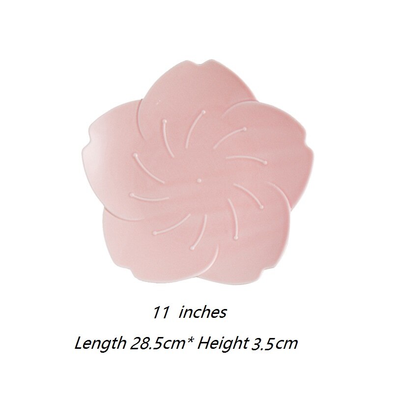 Japanese Gradient Petal Ceramic Tableware Western Dish Cup Coffee Cup Tray Sauce Plate Petal Dishes Salad Dessert Baking Bowl: 14