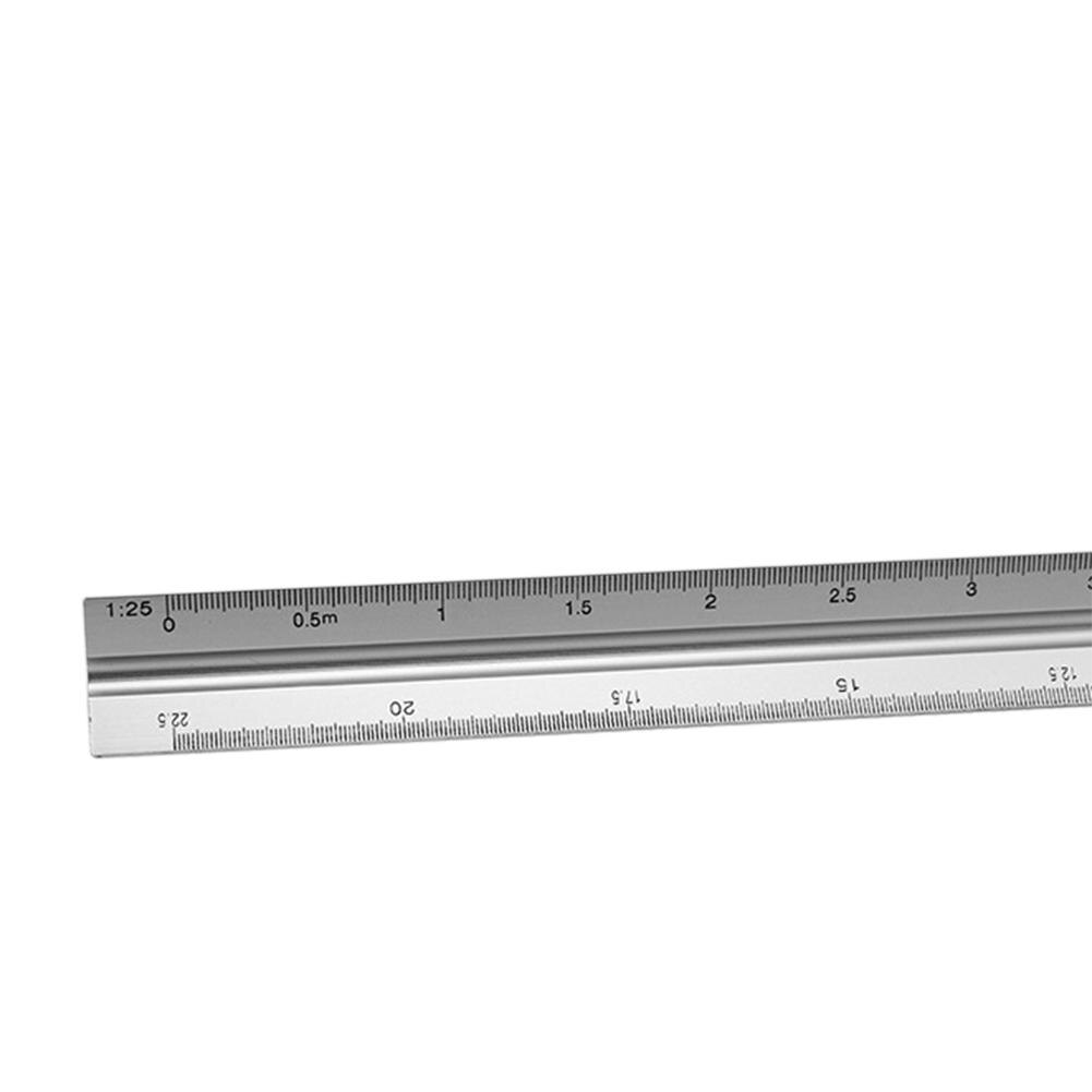 Triangular Scale Ruler 30cm Aluminium Alloy For Graphics Triangular Measuring Ruler 1:20/1:25/1:50/1:75/1:100/1:125