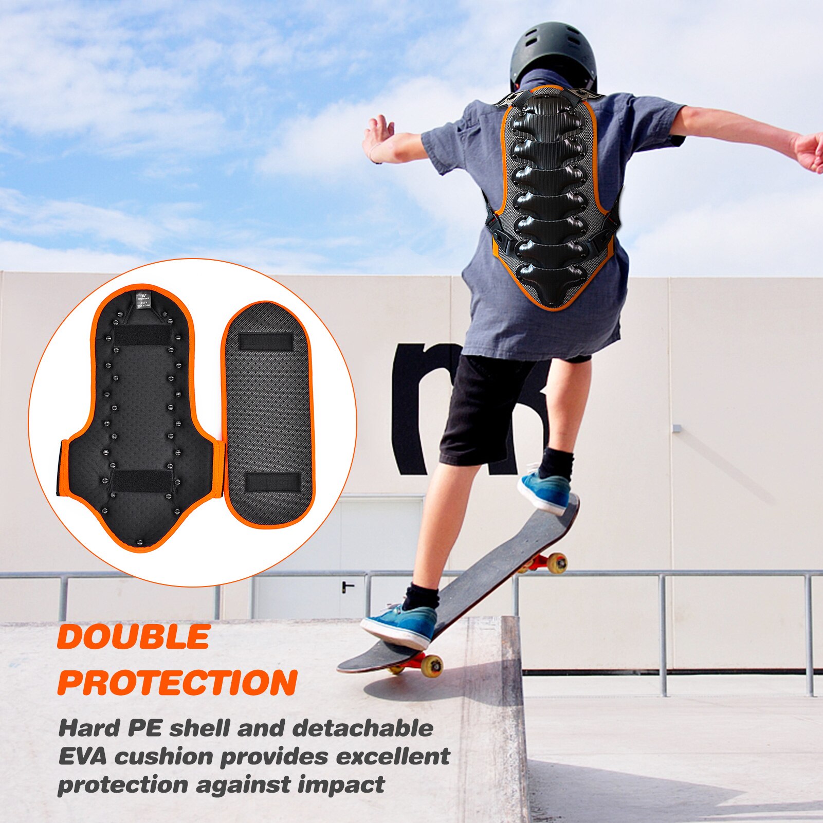 Kids Armor Vest Cycling Back Spine Protector for Bike Riding Cycling Skating Skiing Skateboarding Body Guard