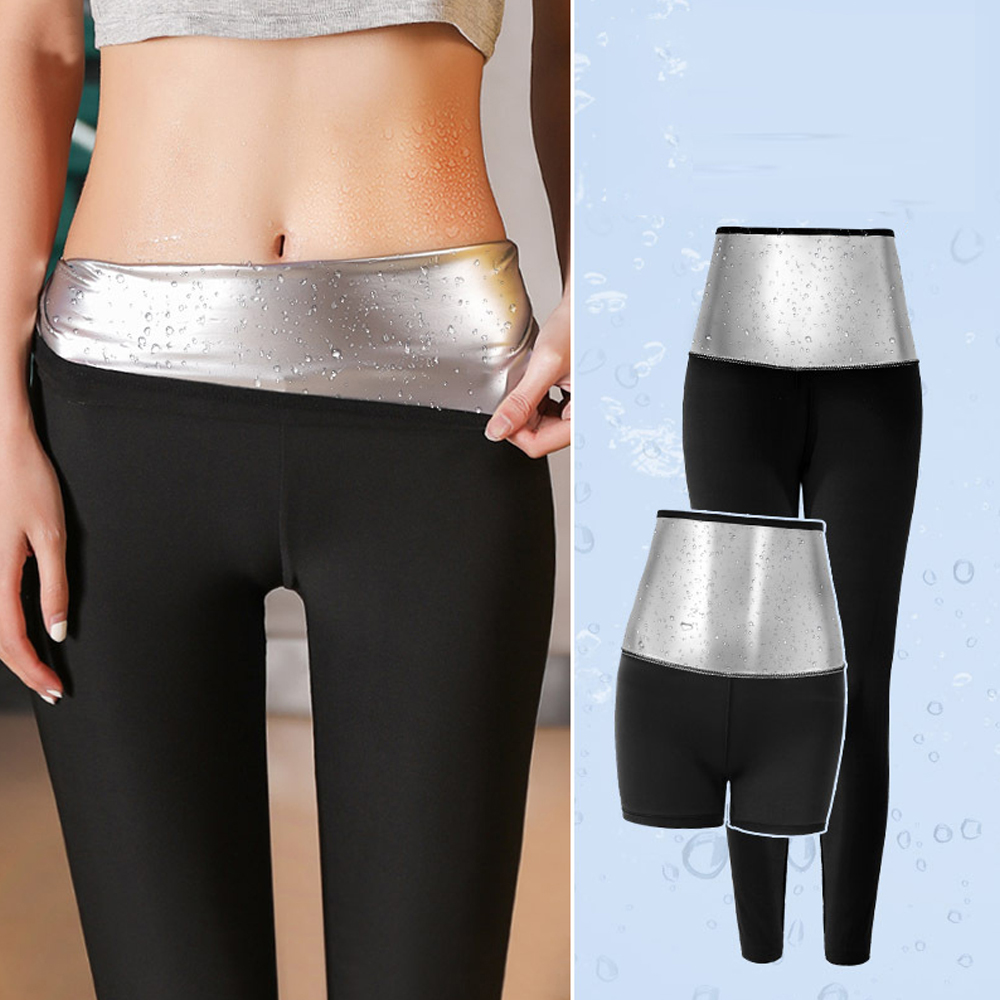 Sauna Sweat Suit Weight Loss Shapewear Shorts Pockets Waist Trainer Body Shaper Sweatsuit Exercise Fitness Gym for Women Girls