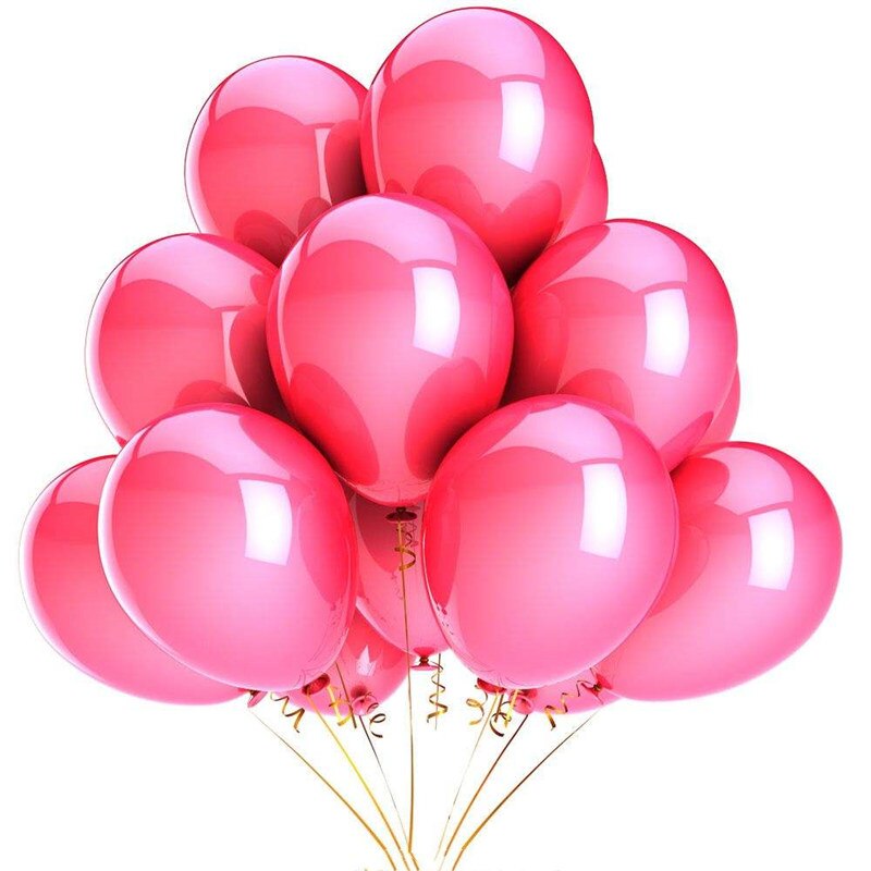 20 stk. 12 tommer guldflis hvid latexballoner tillykke med fødselsdagen bryllupsfest indretning voksen barns oppustelige heliumballoner: Lyserød