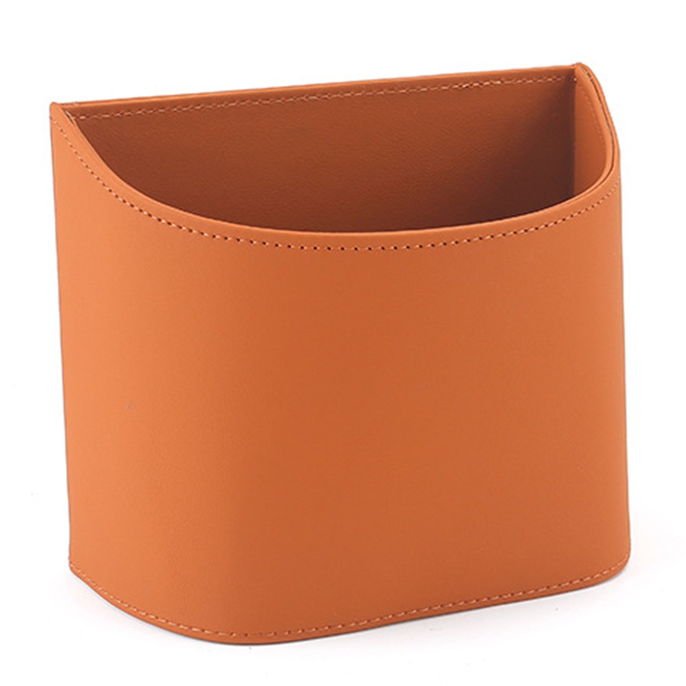 Poubelle de voiture en cuir, poubelle de véhicule suspendue étanche, boîte de rangement universelle Portable pour siège arrière de voiture, fournitures de voiture: Orange