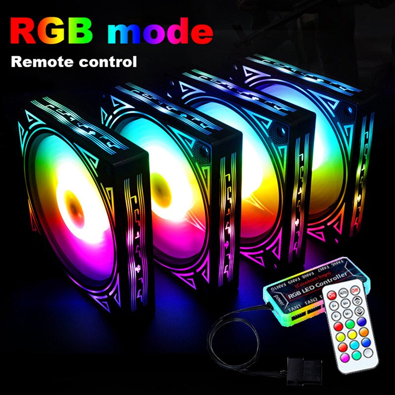 Cooling RGB Fan 120mm with Remote Control Controller Adjustable Speed Adjust LED 12CM PC Case Fans for Computer Components