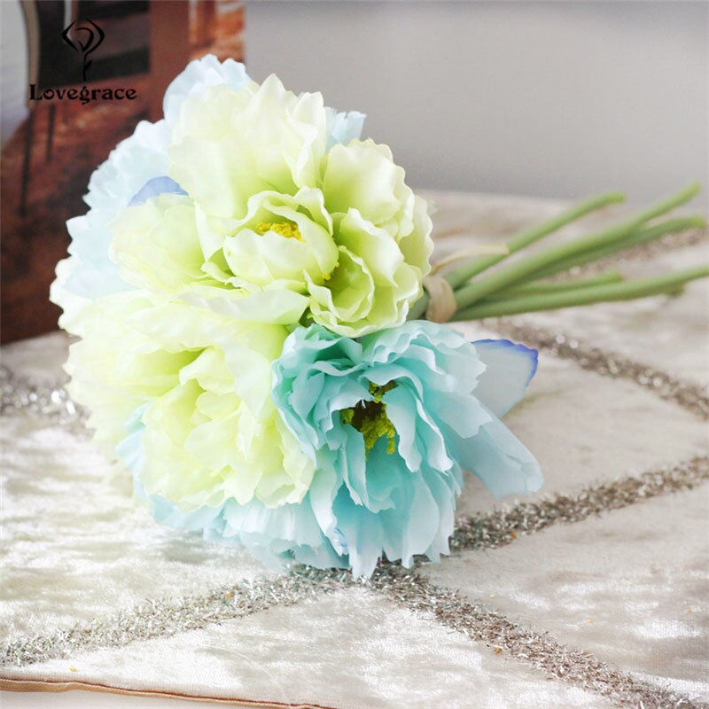 Lovegrace rosmarin bröllopsbukett brudtärna blommor konstgjord siden rosmarin blomsterarrangemang hemfest kontorsdekorationer