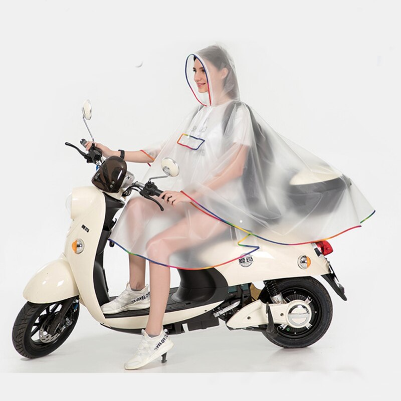 waterproof reusable plastic EVA women rain cape raincoat men hooded poncho for hiking riding