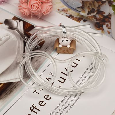 1pcs Funny Soft Plastic Glasses Straw Unique Flexible Drinking Tube Kids Party Bar Accessories Beer Colorful Homebrew: Transparent color