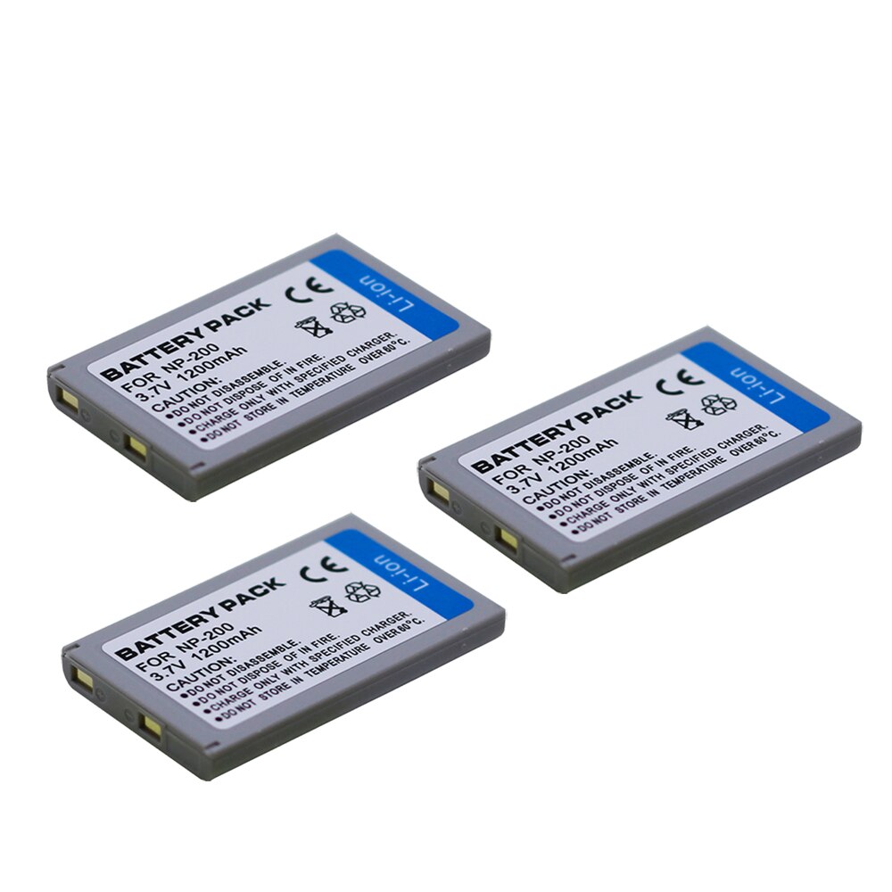 3Pcs 1200mAh NP-200 NP200 lithium batteries NP 200 Digital Camera Battery NP 200 For KonicaMinolta DiMAGE Xg X Xi Xt X20 X21