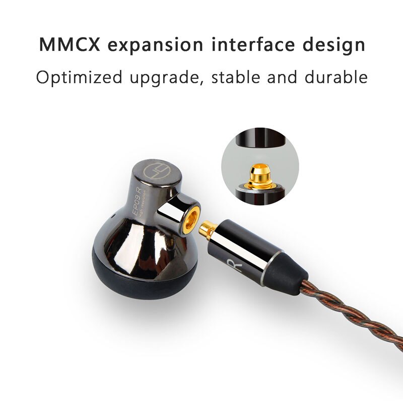 Jcally EP09 HIFI Dynamic In ear Earphone oxygen free copper silver plated earphone cable wire Headphone with microphone