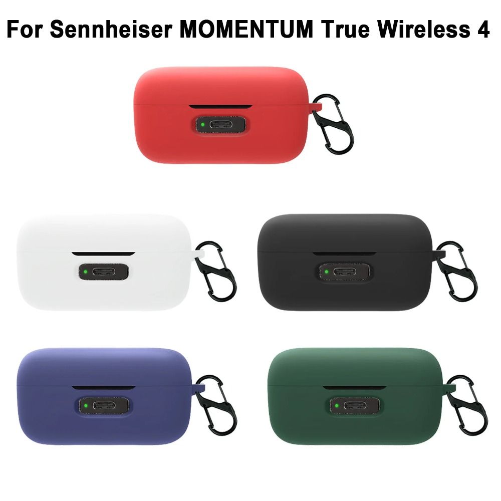 Juste de protection en silicone souple, protecteur anti-rayures, antichoc avec coque à crochet pour Sennheiser MOMENTUM True Wireless 4