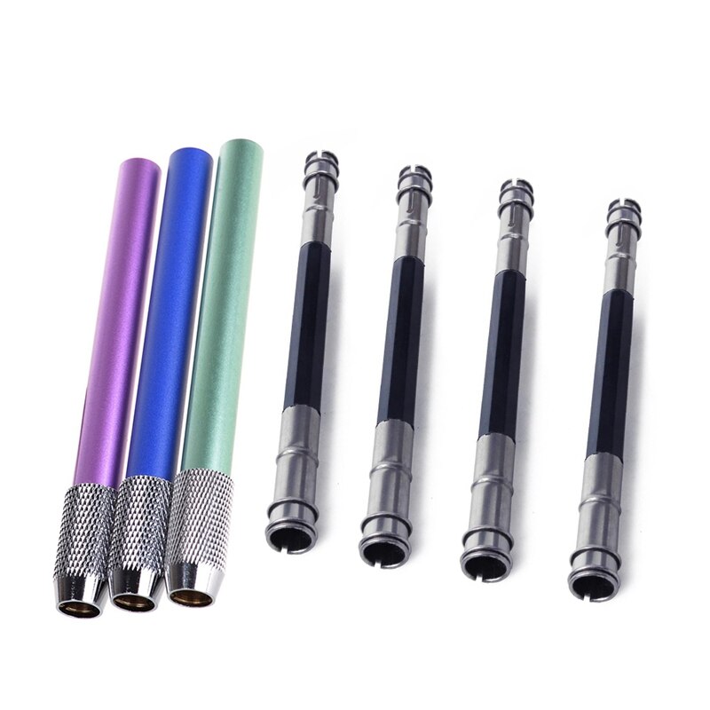 3Pcs Metalen Potlood Verlengd Extender Houder Liep & 4 Stuks Verstelbare Dual Head Potlood Extender Houder Schets