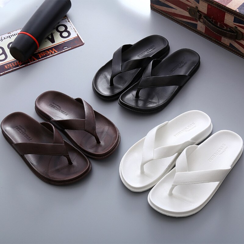 Whoholl Brand Summer Men Flip Flops Beach Sandals Anti-slip Zapatos Hombre Casual Shoes