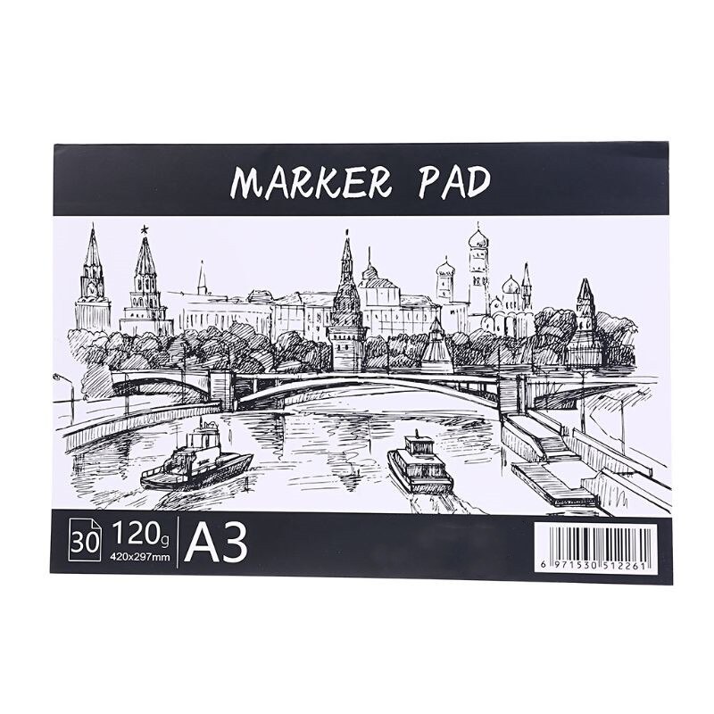 A3/A4/B5 Drawing Paper Pad Notebook Sketch Book for Marker Art Paiting Diary Student 30 Sheets LK