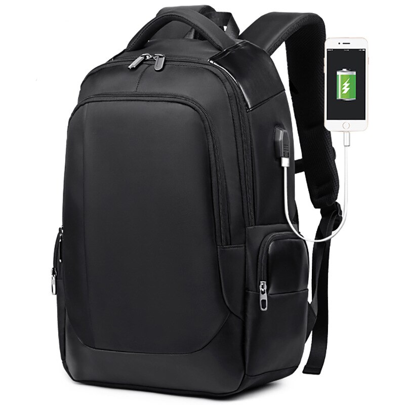 Männer Reise Rucksack USB Ladung Wasserdichte Funktionale Rucksack Schwarz 15,6 zoll Laptop Rucksäcke Männlichen Mochila Rucksack PCN073: Schwarz