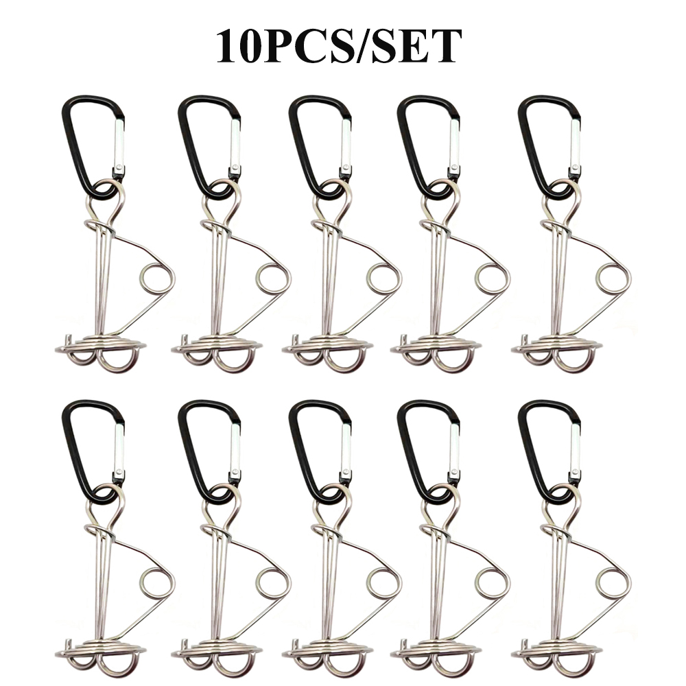 Kołek do pokładu ośmiornicy w kształcie spirali z karabińczykiem, klamry do liny wiatrowej, paliki do namiotu, kołek do deski sprężynowej, 5 szt., 10 szt.: zgniły zielony