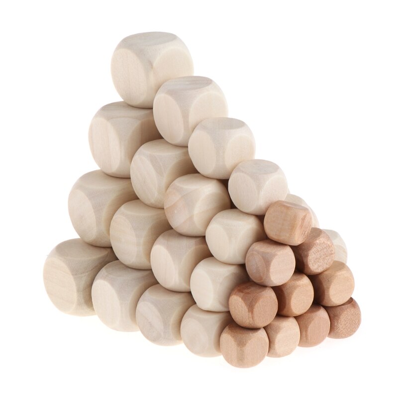 10Pcs 6 Zijdig Blank Hout Dice Party Familie Diy Games Afdrukken Graveren Kid Speelgoed