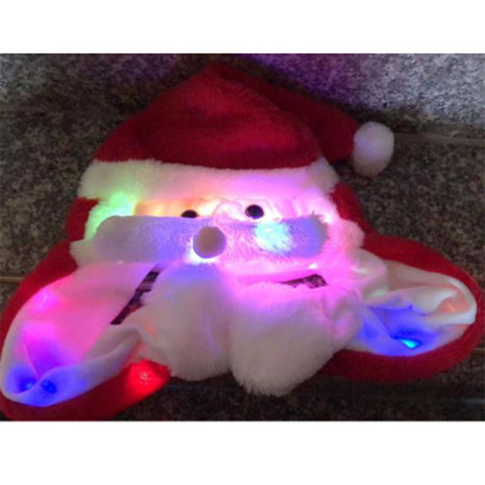 Cute Cartoon Pinch Ears Moveable Airbag Cap Warm Hat Santa Claus Elk for Christmas Decorative Props: Dark Red