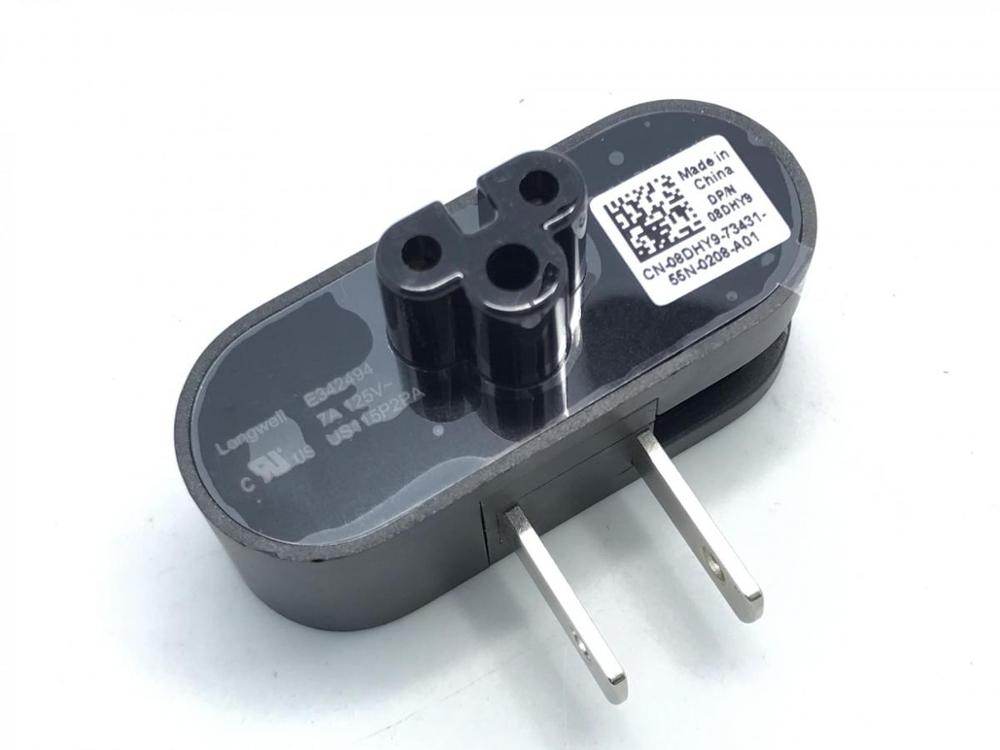 Opvouwbare Stekker Adapter Voor Dell XPS13 Xps 13 Laptop Adapter Venue 11 Pro 5130 7130 7139 7140 3 Naar 2 Pin Plug