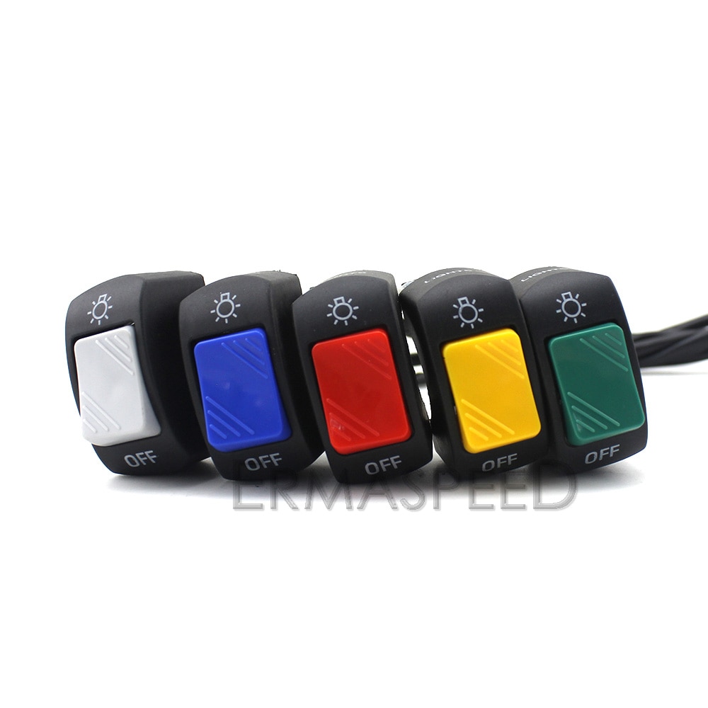 Interrupteur universel pour moto et Scooter, bouton-poussoir On-Off pour guidon, contrôleur 12V, 7/8 pouces, 22mm