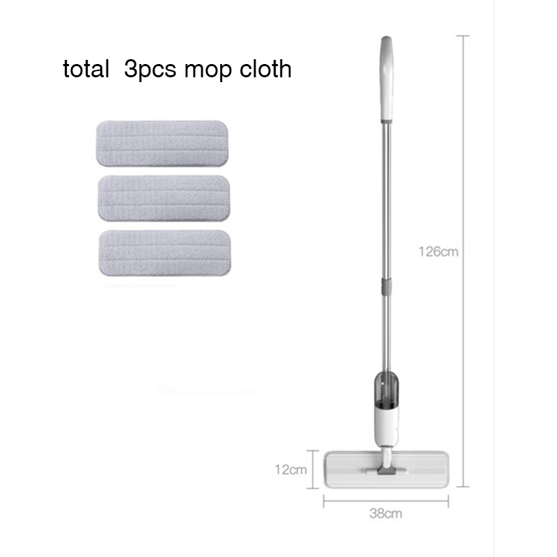 Spray Mop With Microfiber Mop Cloth Wet And Dry Reusable Rotatable Handle Squeeze Mop Avoid Hand Washing Household Cleaning Tool: 1 Mop 3 Cloths